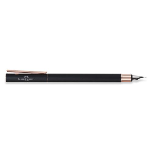 Faber-Castell Neo Slim töltőtoll - Metál fekete és rózsaarany, EF