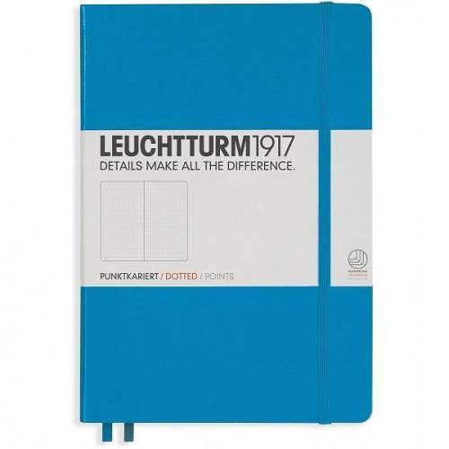 Leuchtturm Medium Notebook, pontozott lapos - több színben, Azure
