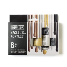   Liquitex Basics akrilfesték készlet, 6x22 ml metál és irizáló színek
