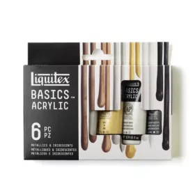   Liquitex Basics akrilfesték készlet, 6x22 ml metál és irizáló színek