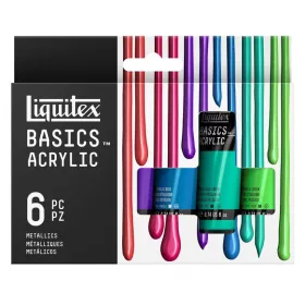   Liquitex Basics akrilfesték készlet, 6 db-os, metál színek