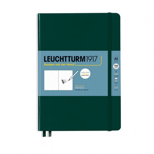 Leuchtturm Medium Sketchbook - A5 vázlatfüzet, Erdő zöld
