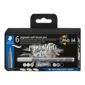   Staedtler Pigment Soft Brush ecsetfilc, 6 db - Szürke árnyalatok