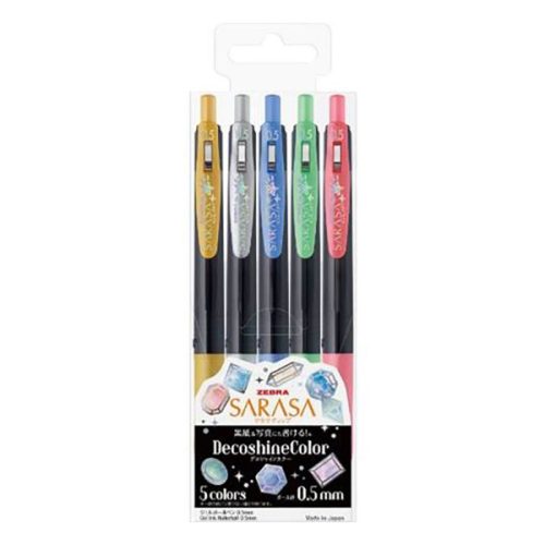 Zebra Sarasa Decoshine zselés tollak, 5 db