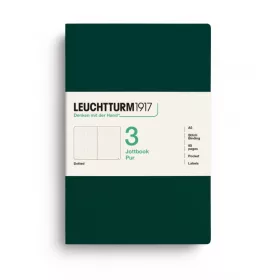   Leuchtturm1917 Jottbook Pur A5 pontozott lapos füzet, 3 db - Forest Green