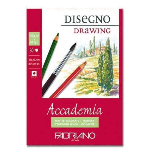 Fabriano Accademia Disegno rajztömb, 200g, többféle méret, 21x29,7 cm (A4)