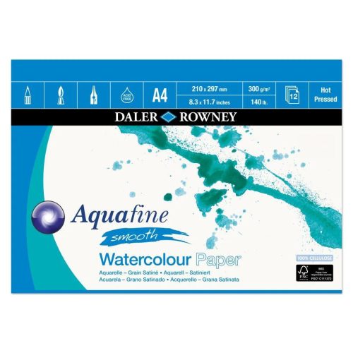Daler-Rowney Aquafine 300g 12 lap, hot pressed - A3