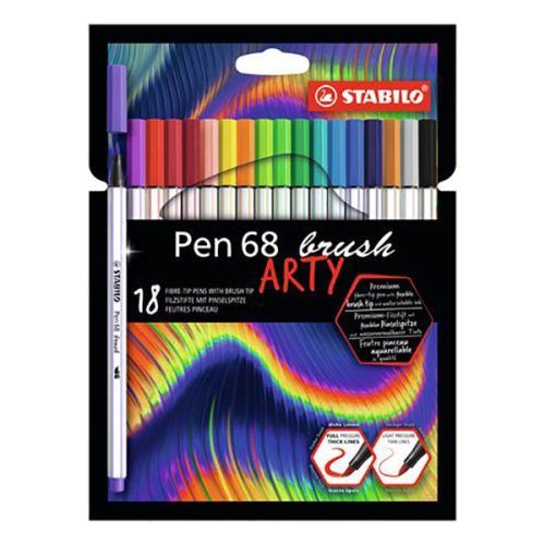 Stabilo Pen 68 Brush ecsetfilc készlet, 18 db