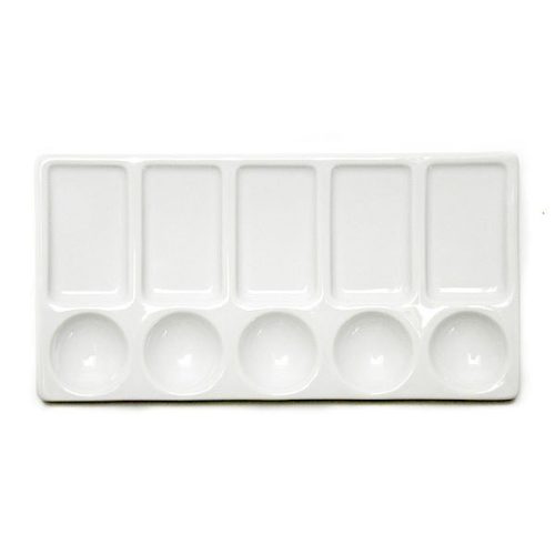 Porcelán paletta, 17x9 cm, téglalap