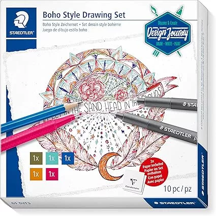 Staedtler Design Journey Trend Set 3 - Boho Style, mix-media papírral