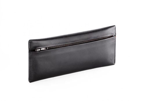 Caran d'Ache bőr tolltartó, cipzáras - fekete