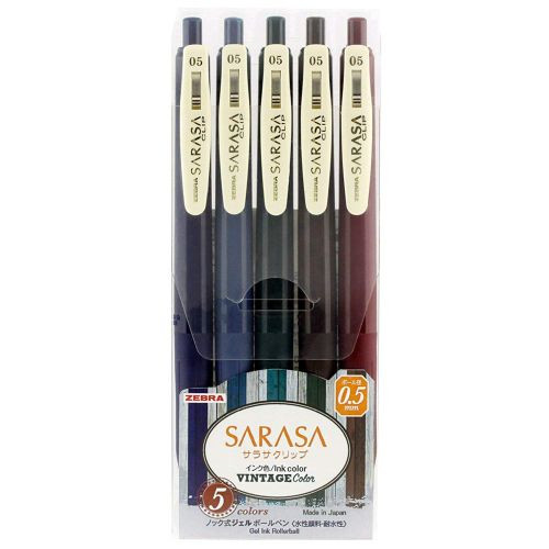 Zebra Sarasa Vintage zselés tollak, 5 db - #1