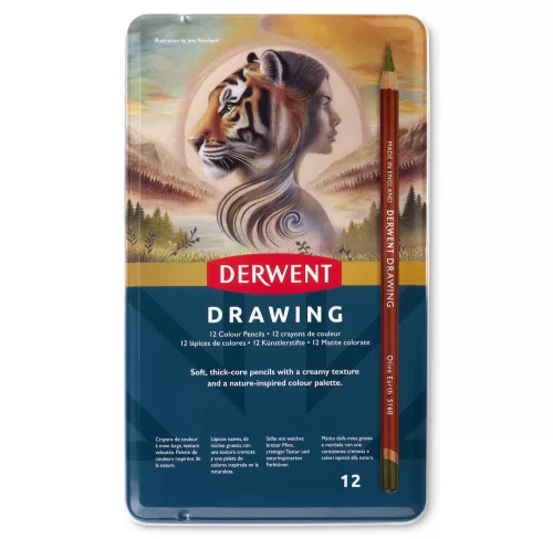 Derwent Drawing 12 db-os színes ceruza készlet fémdobozban