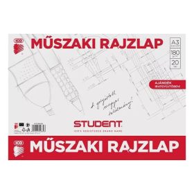 Student műszaki rajzlap csomag - A3, 20 lap