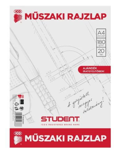 Student műszaki rajzlap csomag - A4, 20 lap