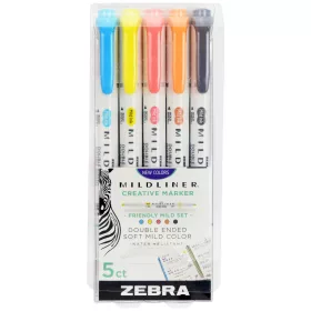   Zebra Mildliner kétvégű szövegkiemelő, 5 db-os - Friendly