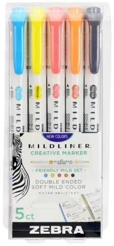 Zebra Mildliner kétvégű szövegkiemelő, 5 db-os - Friendly