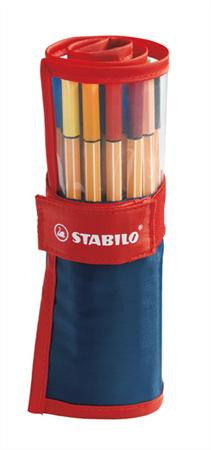 Stabilo Point 88 tűfilc készlet 25 db-os feltekerhető tolltartóban