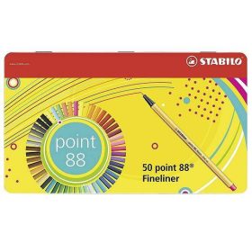 Stabilo Point 88 tűfilc készlet 50 db-os, fémdobozos