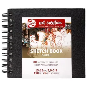   Talens art creation spirálozott vázlatfüzet, 15x15 cm, 110g, 80 lap