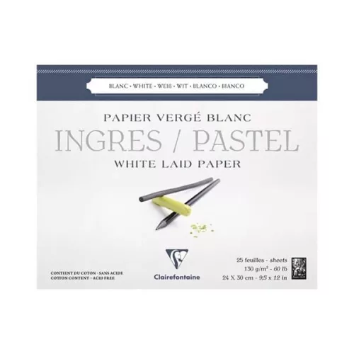 Clairefontaine Ingres tömb 130g, 24x30 cm, 25 lap, fehér