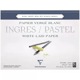 Clairefontaine Ingres tömb, 130g, 30x40cm, 25 lap, fehér