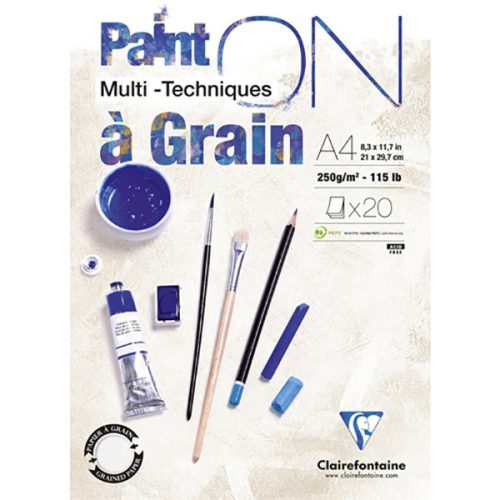 Clairefontaine PaintON Mix Media papírtömb, fehér - torchon, 14,8x21 cm (A5)