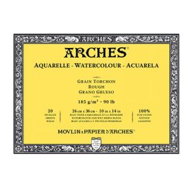   Arches 100% pamut akvarelltömb, 20 lapos, 26 x 36 cm - 185 g, durva