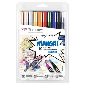 Tombow ABT Dual Brush Pen- 10 db, Manga (Shonen) szett