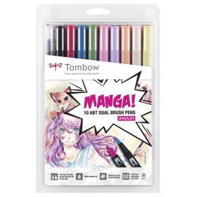 Tombow ABT Dual Brush Pen- 10 db, Manga (Shojo) szett