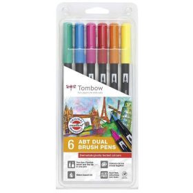   Tombow ABT Dual Brush Pen- Kéthegyű marker filctoll 6 db bőrgyógyászatilag tesztelt szín