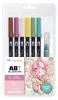 Tombow ABT Dual Brush Pen - Kéthegyű marker filctoll 6 db - Cherry Blossom