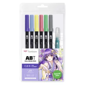   Tombow ABT Dual Brush Pen - Kéthegyű marker filctoll 6 db - Iris Flower