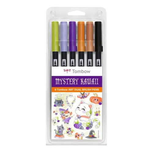 Tombow ABT Dual Brush Pen - Kéthegyű marker filctoll 6 db - Mystery Kawaii