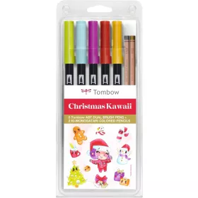  Tombow ABT Dual Brush Pen - Kéthegyű marker filctoll 6 db - Christmas