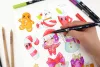 Tombow ABT Dual Brush Pen - Kéthegyű marker filctoll 6 db - Christmas