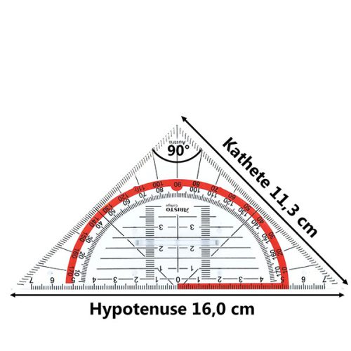 Aristo Geo háromszög vonalzó - több méretben, 16 cm