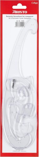 Görbevonalzó, 3 db-os, Aristo, Átlátszó