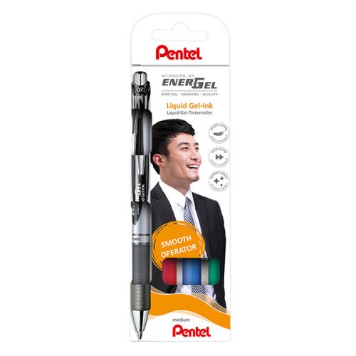 Pentel EnerGel 0.7 zselés toll készlet, 4 db - Alapszínek