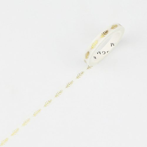 BGM Washi Tape eltávolítható ragasztószalag, 5 mm, Golden Leaf