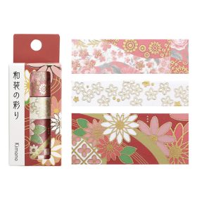 BGM Washi Tape szett, 3 db - Piros Kimono