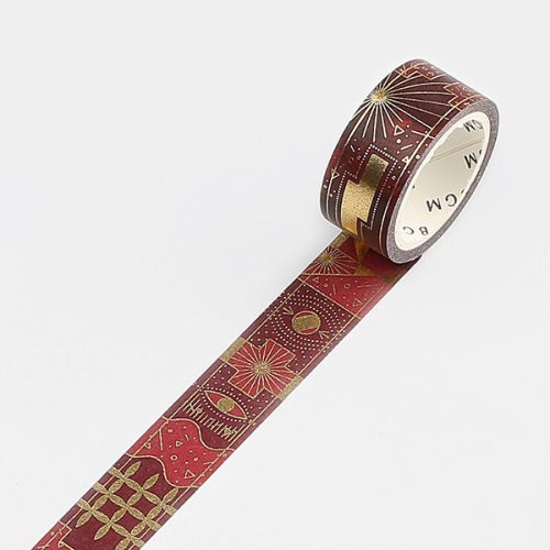 BGM Washi Tape eltávolítható ragasztószalag, 15 mm - Arabian night, Arabian Night, red