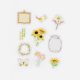 BGM matrica, 30 db - Flowers in a Bottle, yellow