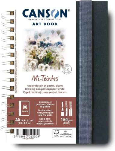 Canson Mi-Teintes vázlatfüzet, spirálos - A5, álló