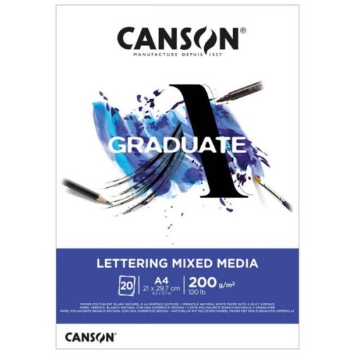 Canson Graduate Lettering Mixed Media tömb, több méretben, 21x29,7 cm (A4)