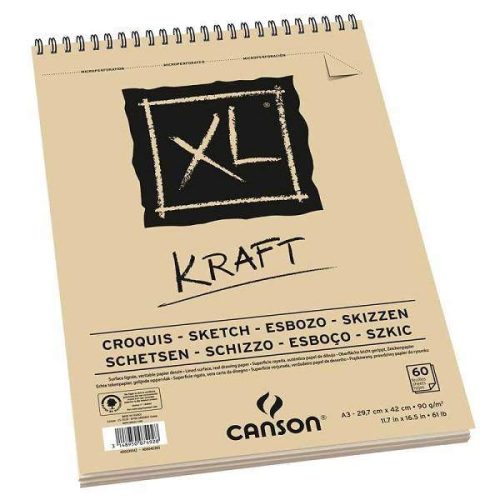 Canson XL Kraft bézs rajztömb, 29,7x42 cm (A3)
