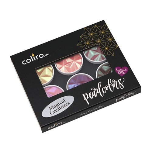 Coliro Pearlcolor "Magical Creatures" akvarellfesték készlet 6 db-os, fémdobozos