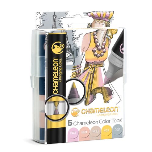 Chameleon Color Tops színkeverő kupak, 5 db - Pasztell árnyalatok