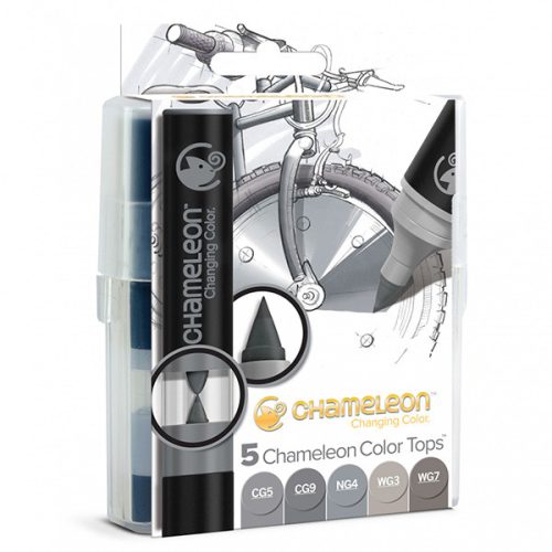 Chameleon Color Tops színkeverő kupak, 5 db - Szürke árnyalatok
