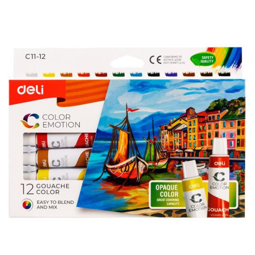 Deli Gouache festék - 12 darabos készlet